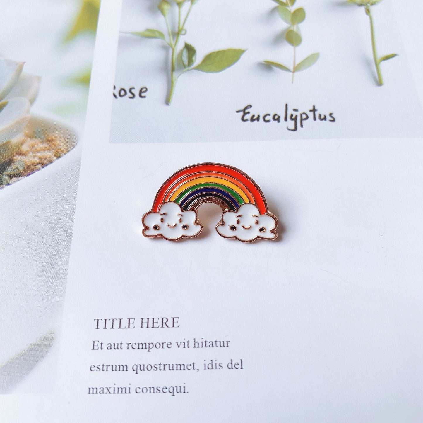 Pin's Broche Email | Arc en Ciel Nuage | Arc en ciel | Kawaii | Fun | Humour