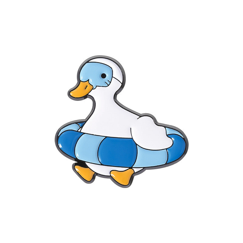 Pin's Broche Email | Bleu | Canard ou Requin | Mignon | Kawaii | Fun | Humour