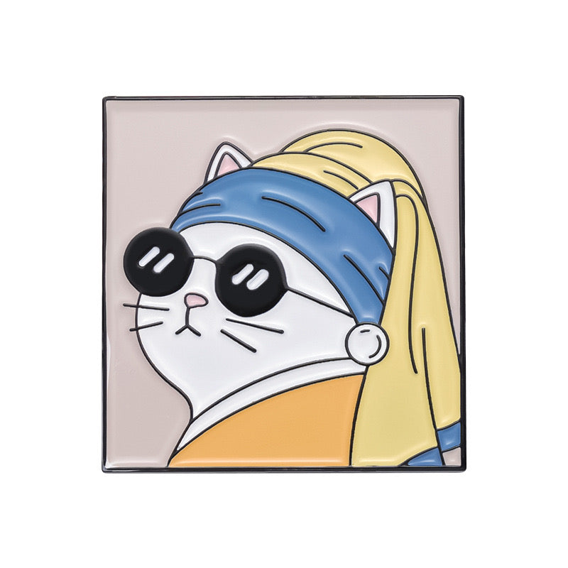 E-Mail-Brosche | Katzenkarikaturmalerei | Humor | Niedlich | Kawaii