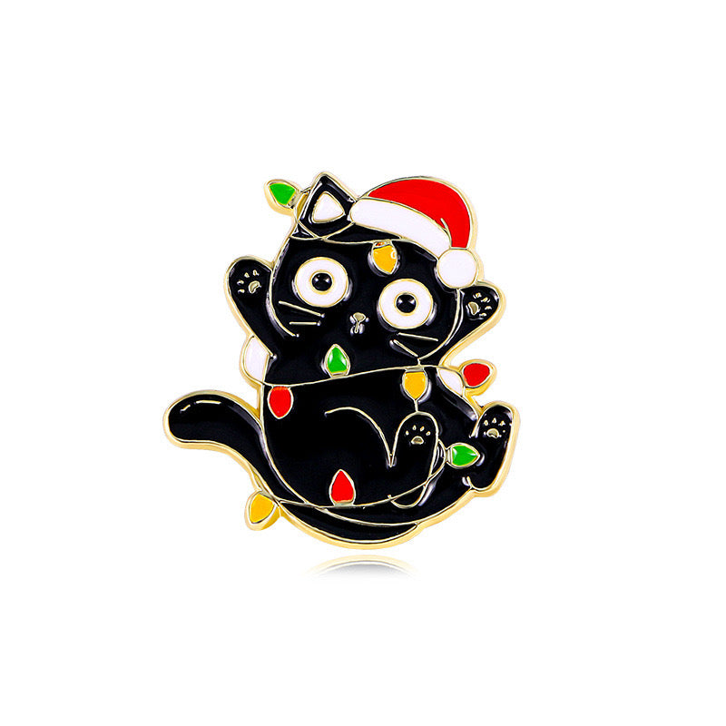 Pin's Broche Email | Noël | Kawaii Mignon Chat | Fun | Humour Décoration Noël Fête fin Année