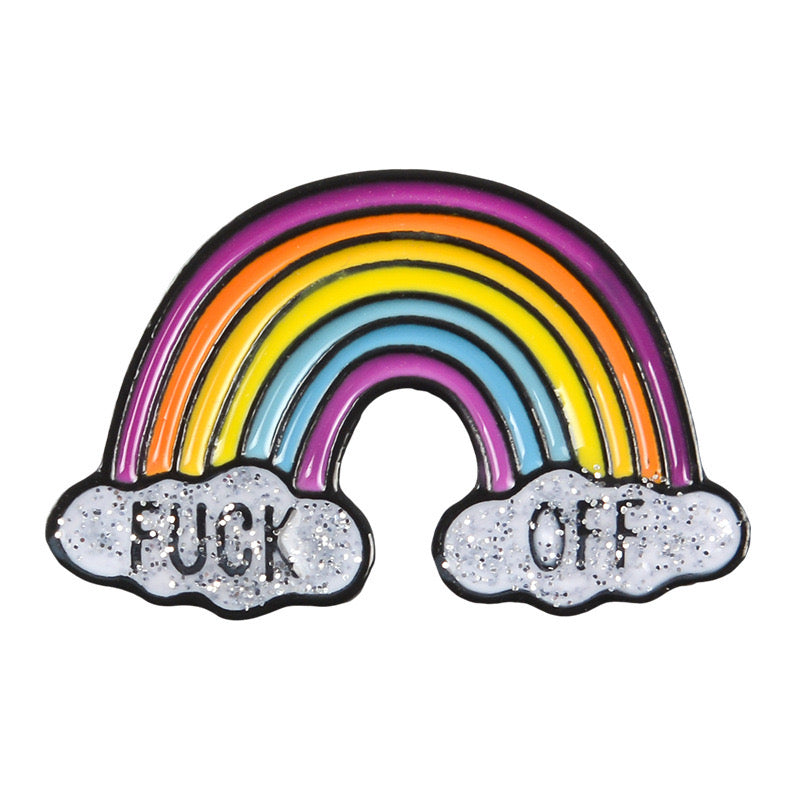 Pin's Broche Email | Arc en Ciel Fuck Off | Arc en ciel | Kawaii | Fun | Humour