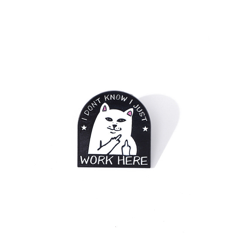 Pin's Broche Email | Animaux Doigt d'honneur Chat | Fuck | Humour | Kawaii | Mignon