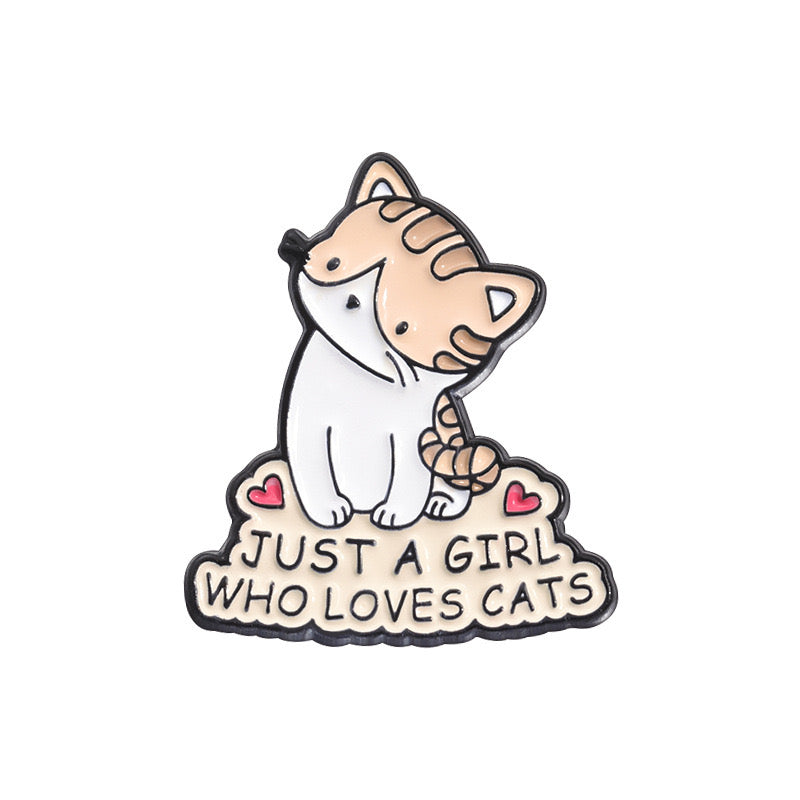 Pin's Broche Email | Bande dessinée Chat Humour | Rose Girly Féminin | Amoureux des Chats | Kawaii | Mignon