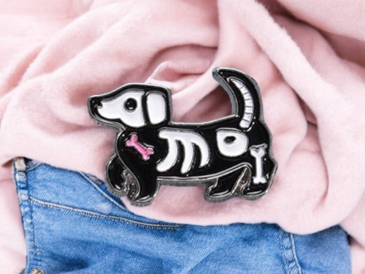Pin's Broche Email | Chat Chien | Squelette de Chat ou Chien | Kawaii | Fun | Humour