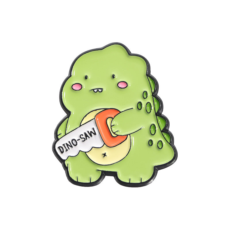 E-Mail-Brosche | Dino-Kettensäge | Dino-Säge | Niedlich | Spaß | Kawaii