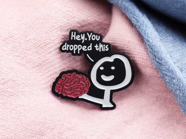 Pin's Broche Email | Mignon Personnage Tu as Oublié ton Cerveau | Humour | Kawaii | Mignon