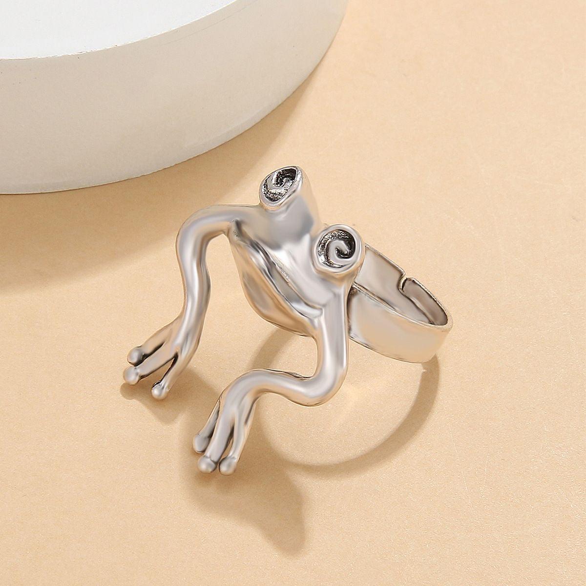 Ring Ring Jewelry Adjustable | Frog | Costume Jewelry | Gold or Silver | Kawaii | Cute