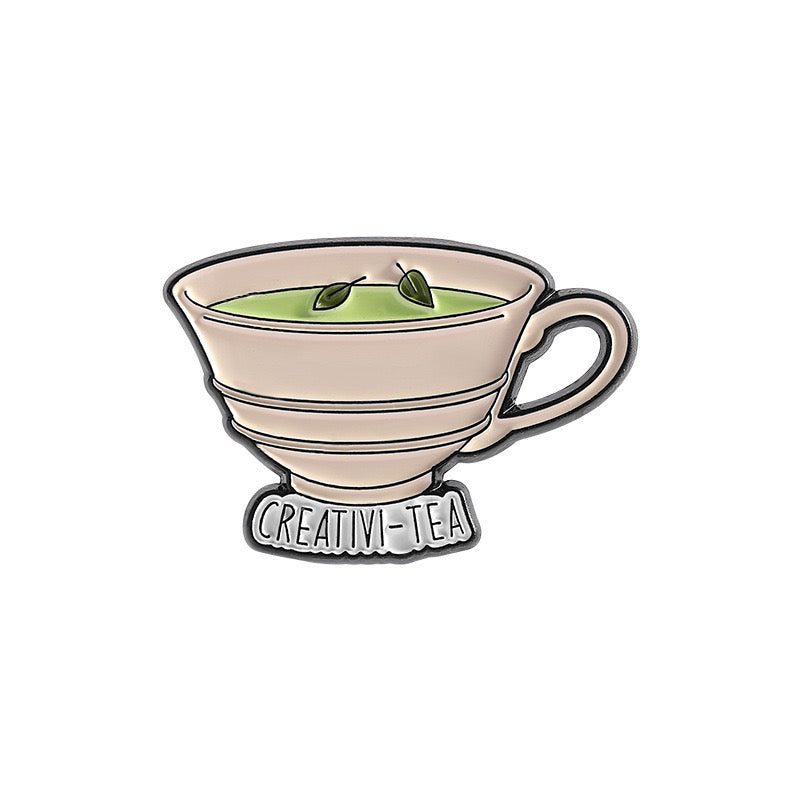Pin's Broche Email | Mignon Tasse de Thé | Jeu de Mots | Kawaii | Fun | Mignon Dessin Animé
