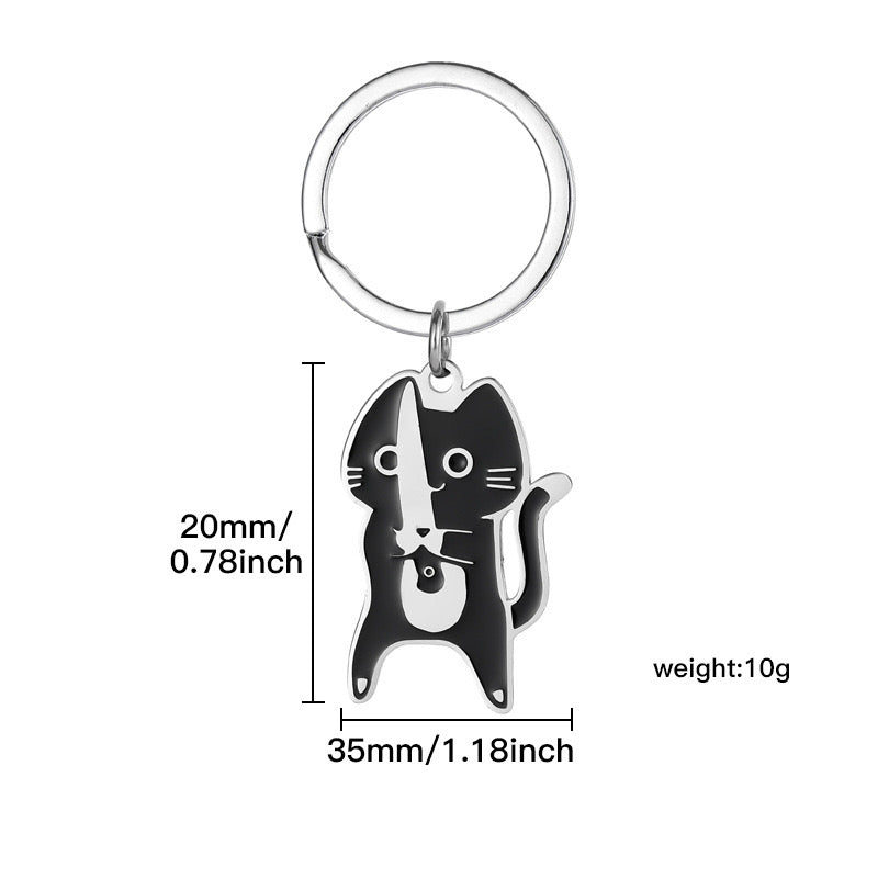 Schlüsselanhänger | Katzenmesser | Katzenliebhaber | Humor | Kawaii | Niedlich