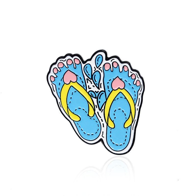 Pin's Broche Email | Tongs ou Roller | Vitesse ou Repos | Kawaii | Fun | Humour