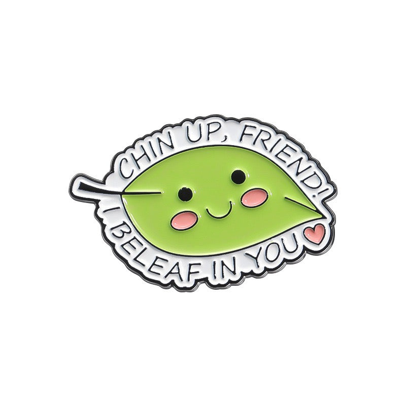 Pin's Broche Email | Feuille Jeu de Mot | Believe in You | Kawaii | Fun | Humour