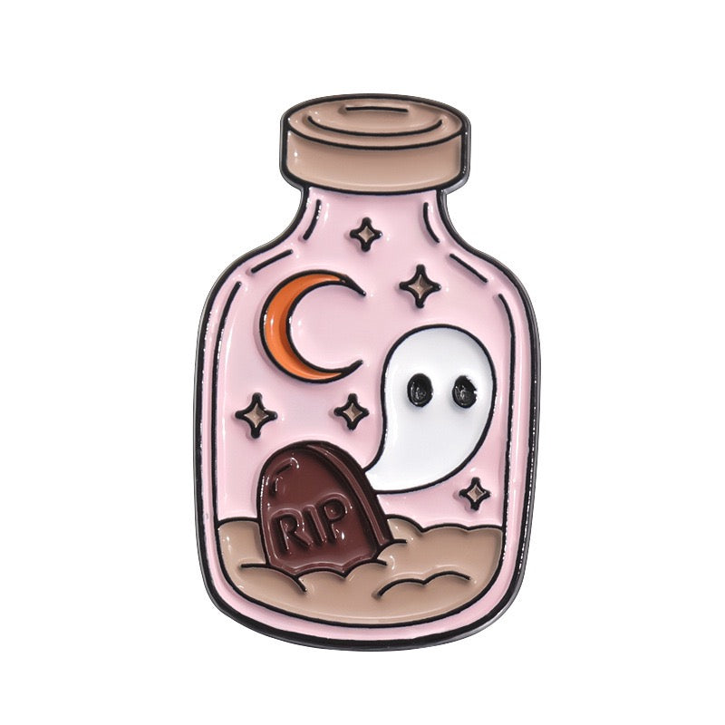 E-Mail-Brosche | Halloween-Skelett-Reaper-Geist | Kawaii | Niedlicher Cartoon