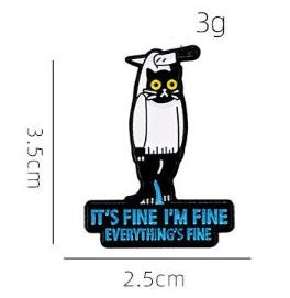 Pin's Broche Email | Chat Couteau | Humour | Mignon | Fun | Kawaii
