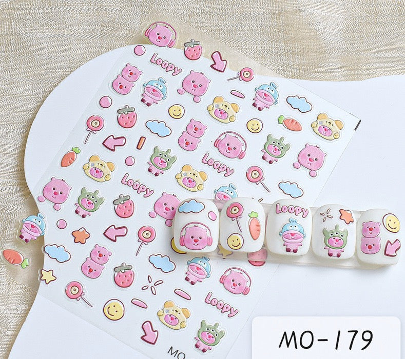 Nagelkunst | Nagelaufkleber | Nagelflicken | Niedlich | Kawaii | Karikatur