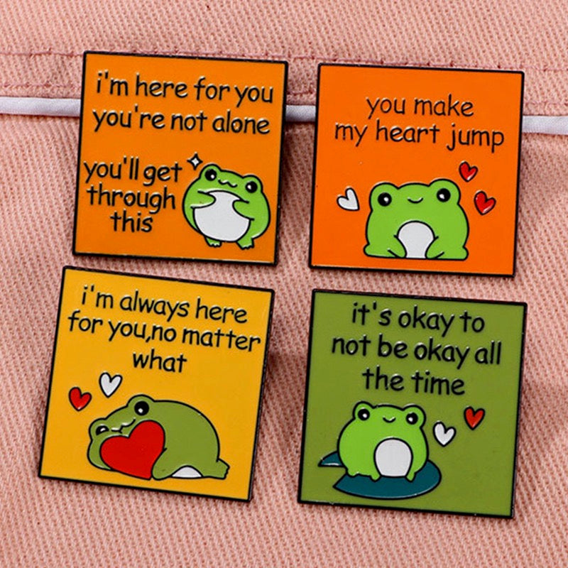Pin's Broche Email | Amoureux des Grenouilles | Motivation Message Amour | Grenouille | Kawaii | Fun | Humour