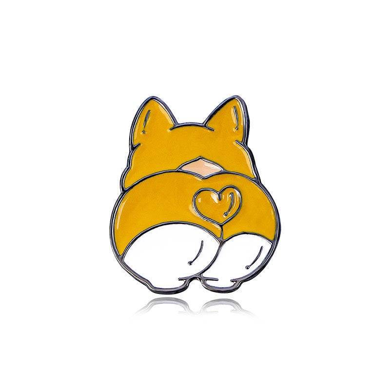 Email Brooch Pin | Behind, Animal Butts | Chicken Dog Pig | Kawaii | Fun | Cute Cartoon
