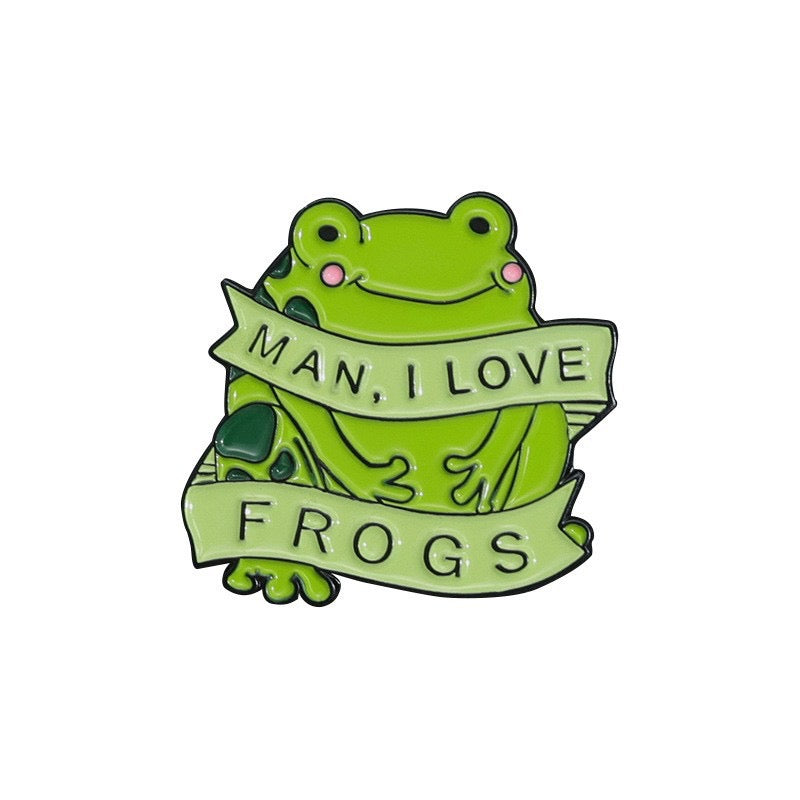 Email Brooch Pin | Man I love Frog | I like Frogs | Frog | Kawaii | Fun | Humor