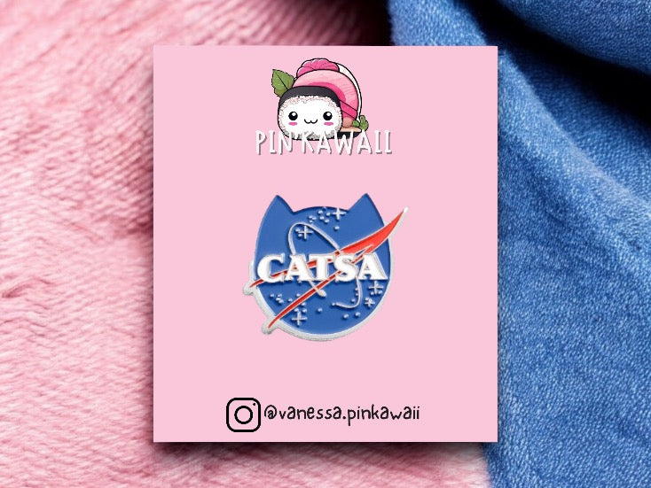 Pin's Broche Email | Catsa | Chat Nasa | Astronaute | Kawaii | Fun