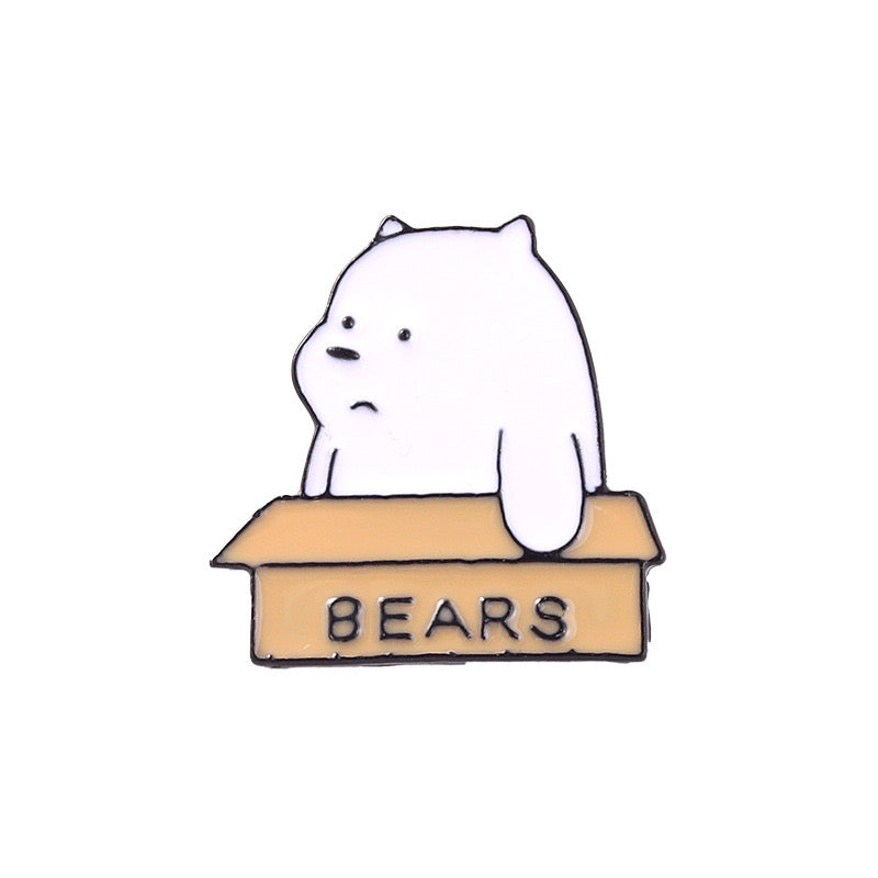 Pin's Broche Email | Ourson Boite | Livraison Mignon | Kawaii | Fun | Humour