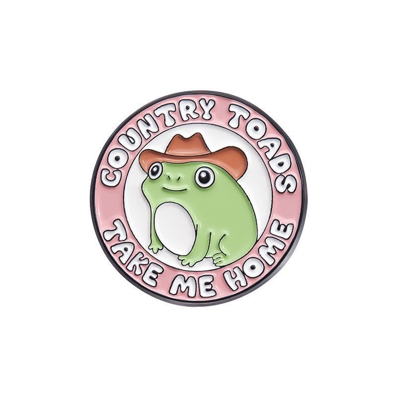 Pin's Broche Email | Animaux Bande Dessinée | Badge | Humour | Kawaii | Mignon | Grenouille Capy Poussin