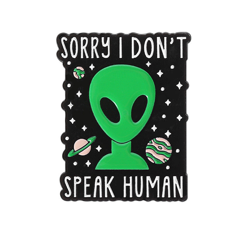 Pin's Broche Email | Extra Terrestre Ovni Soucoupe Volante | Kawaii | Humour Fun Amoureux des Ovni Dessin Animé