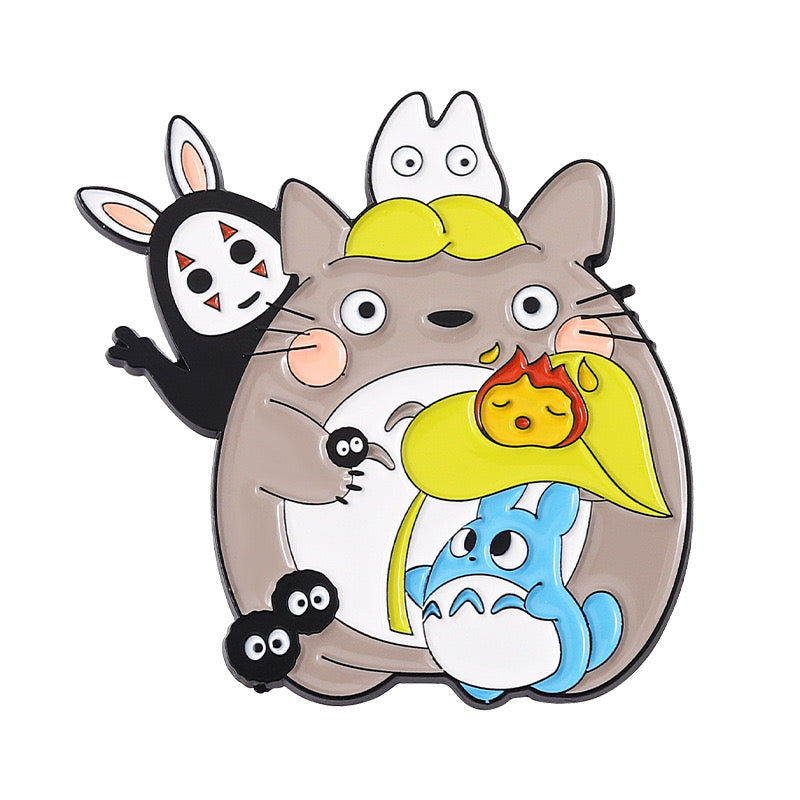 Pin's Broche Email | Chat Lapin Gris | Totoro | Kawaii Mignon