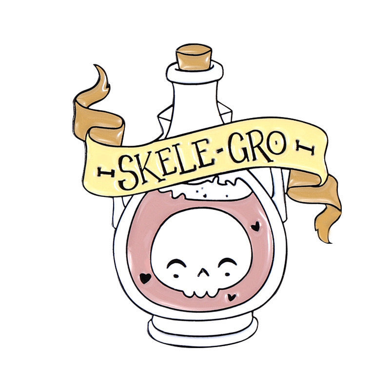 Pin's Broche Email | Fiole Squelette | Potion Magique | Sérum | Sorcier | Kawaii