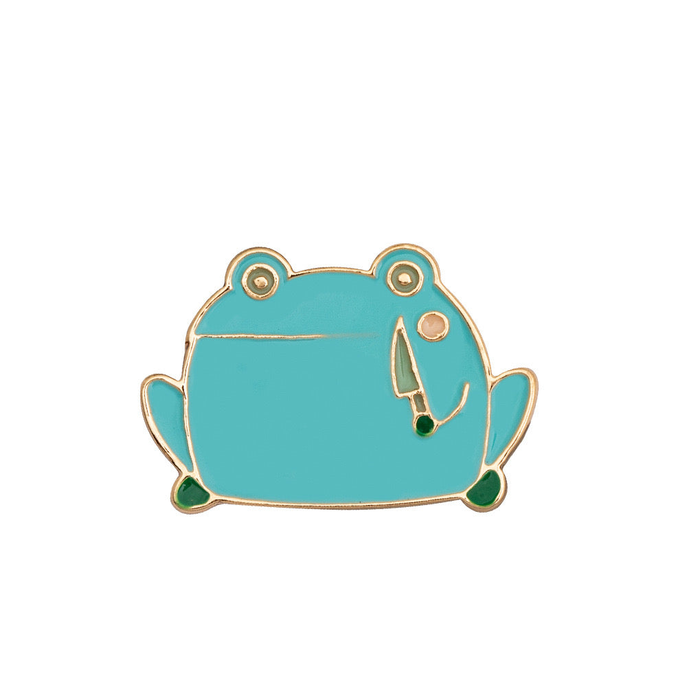 Pin's Broche Email | Grenouille Couteau | Humour | Mignon | Fun | Kawaii