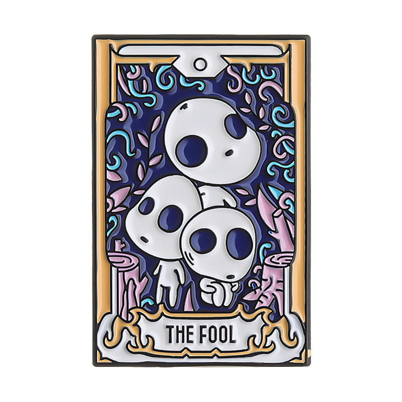 Pin's Broche Email | Kodama Carte Tarot | Esprit de la Forêt | Kawaii | Mignon