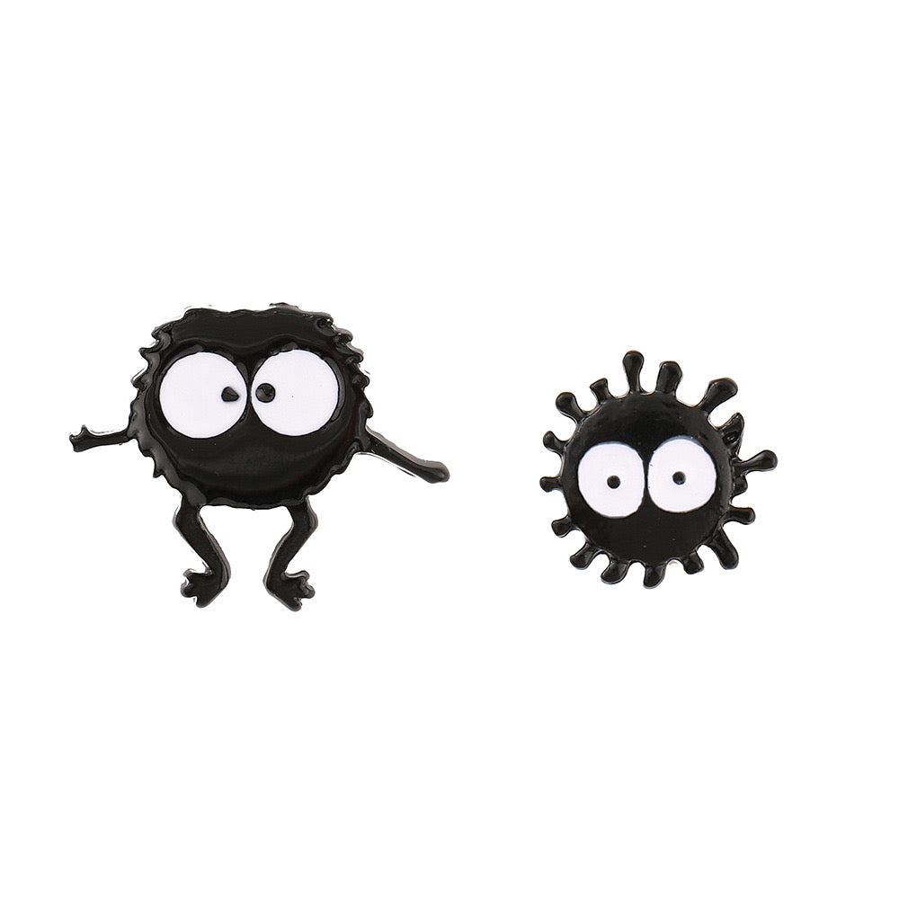 Lot de 2 Pin's Broche Email | Petites Bêtes Noires | Humour | Kawaii Mignon