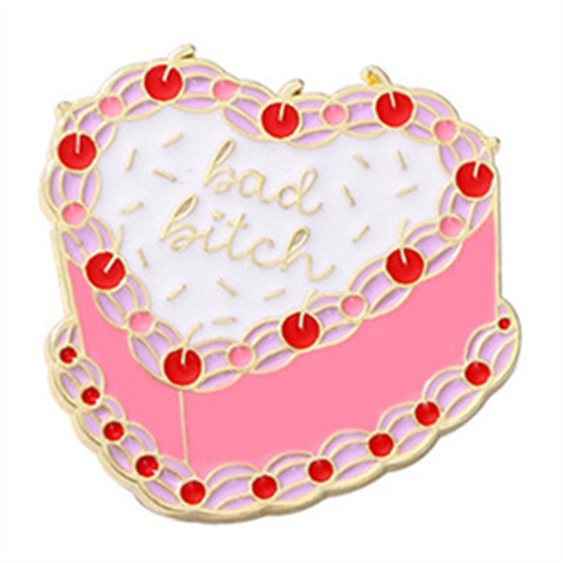 Pin’s gâteau cœur rose Bad Bitch | Kawaii