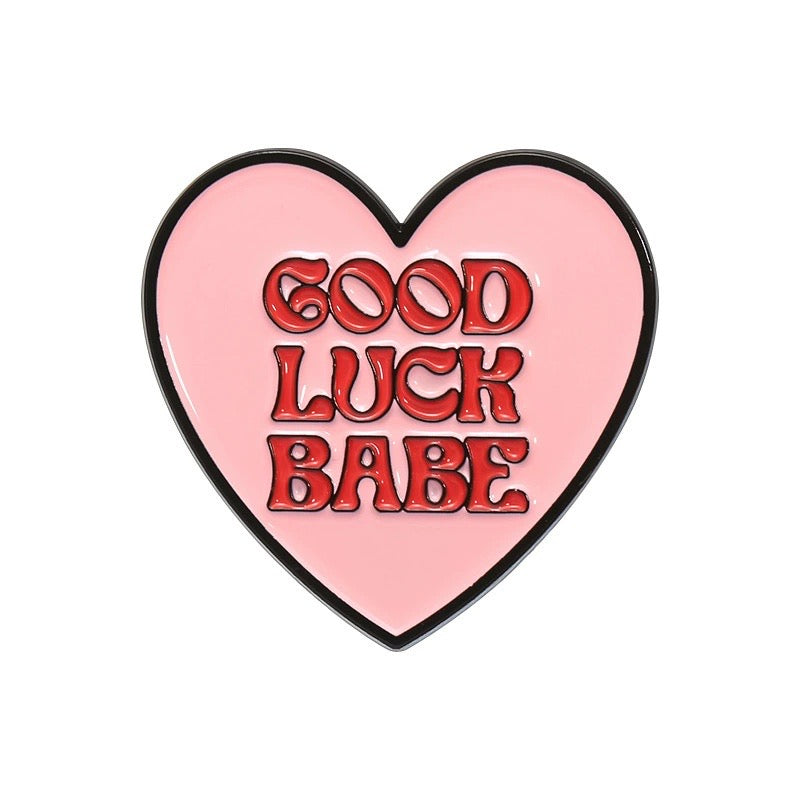 Pin’s cœur rose Good Luck Babe | Pin kawaii
