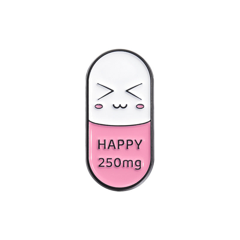 Pin's Broche Email | Pillule 250 mg | Humour Médicaments | Kawaii | Mignon Antidépresseur