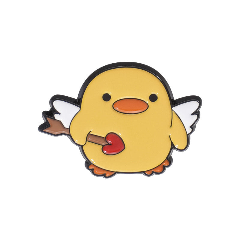 Pin's Broche Email | Poussin Flèche de Cupidon | Humour | Kawaii | Mignon Saint Valentin Amoureux