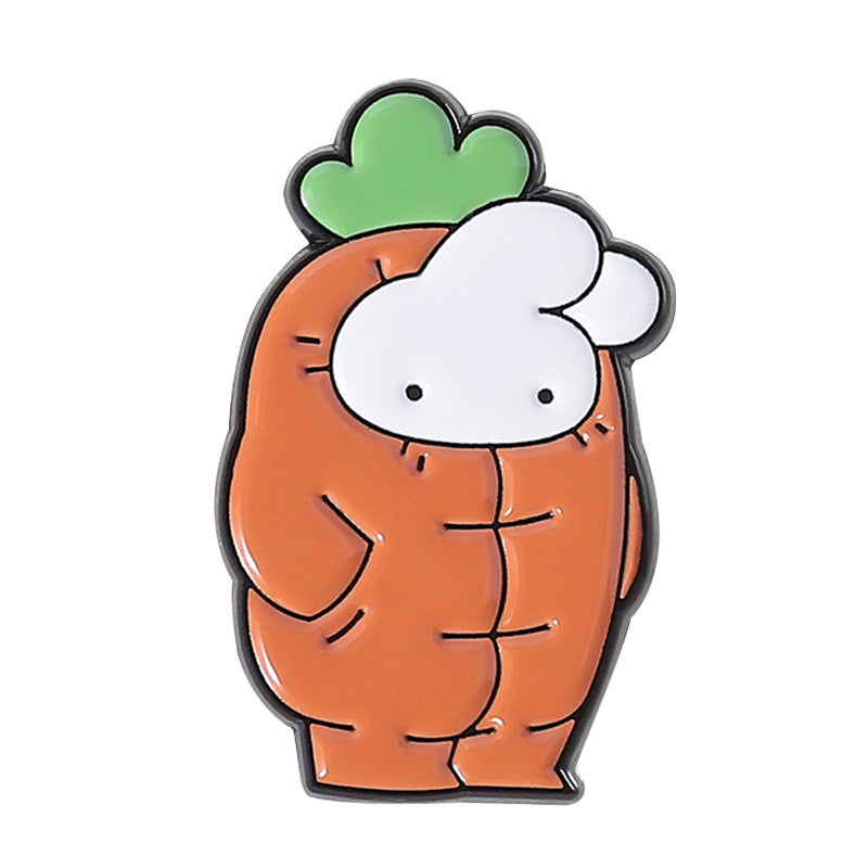 Pin's Broche Email | Lapin Carotte ou Banane | Mignon | Kawaii | Fun | Humour