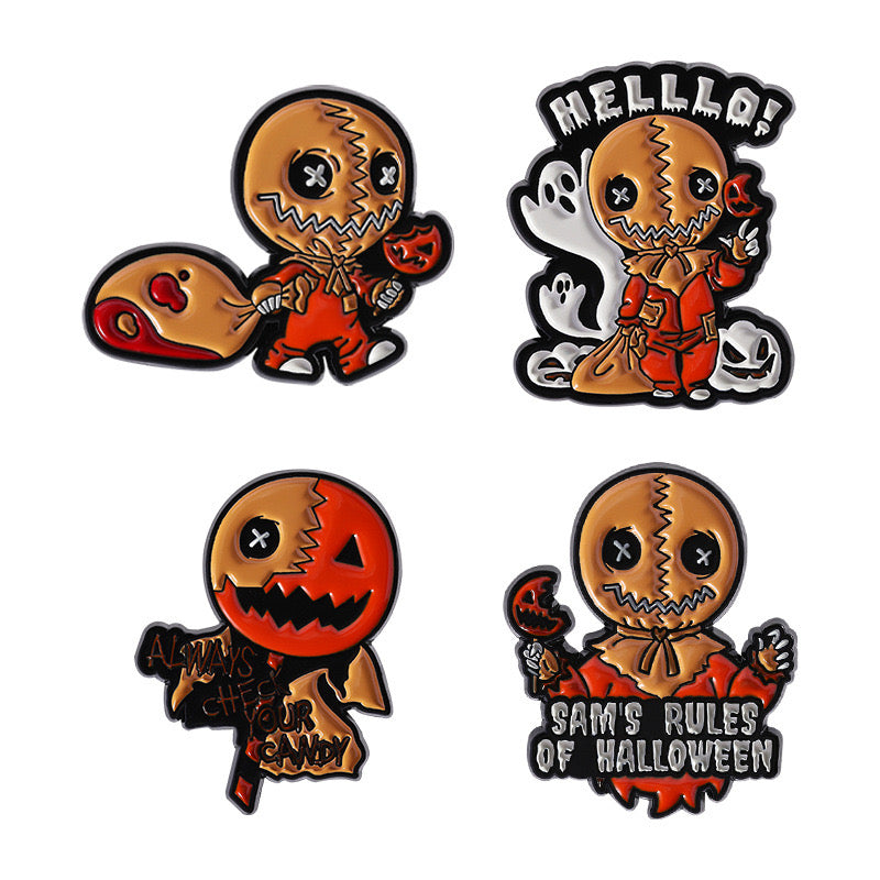 Pin's Broche Email | Epouventail Halloween | Citrouille | Cute Mignon | Humour Fun Halloween Horreur | Kawaii