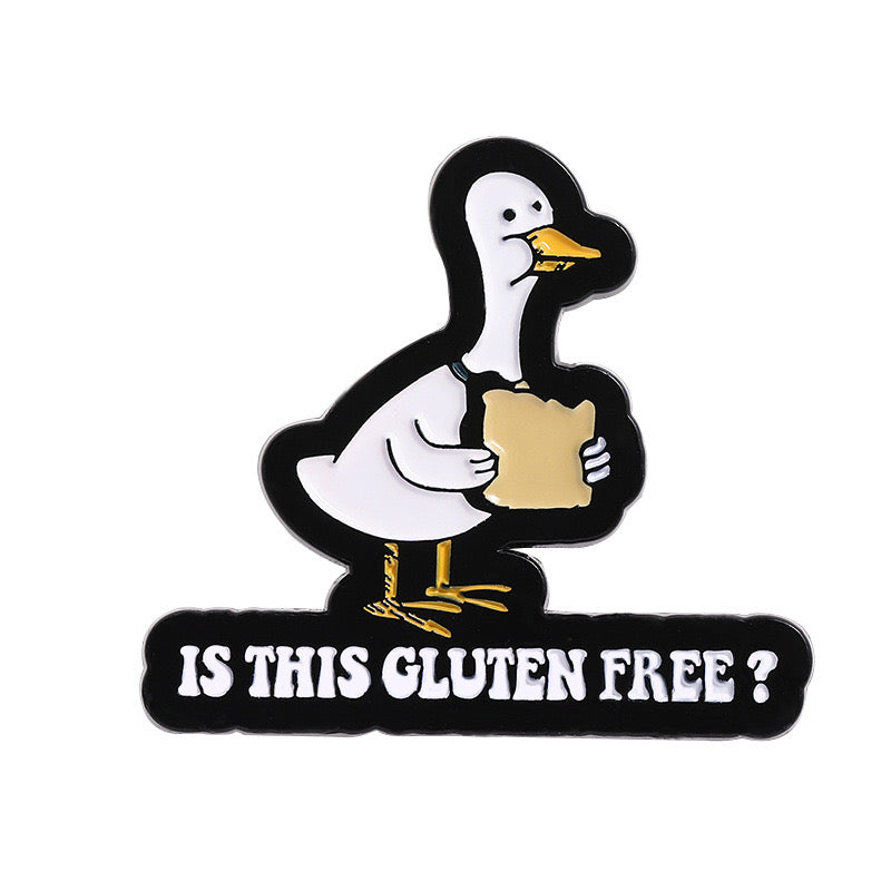 Pin's Broche Email | Canard Tartine Sans Gluten | Mignon | Kawaii | Fun | Humour