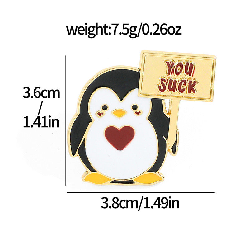 Email Brooch Pin | Animals Middle finger | Fuck | Humor | Kawaii | Cute | Rabbit Chick Cat Duck