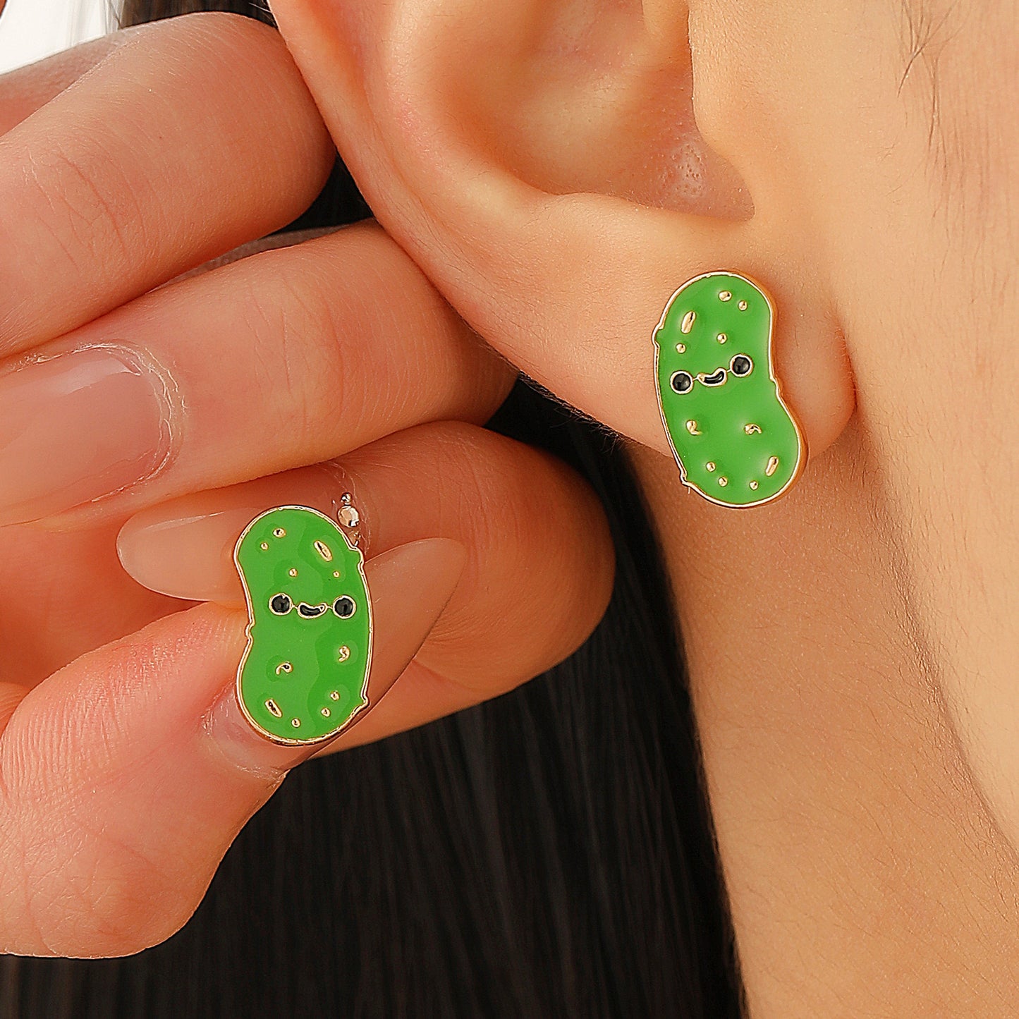 Boucles Oreilles Clous d'Oreilles | Cornichons Pickles | Kawaii Cute