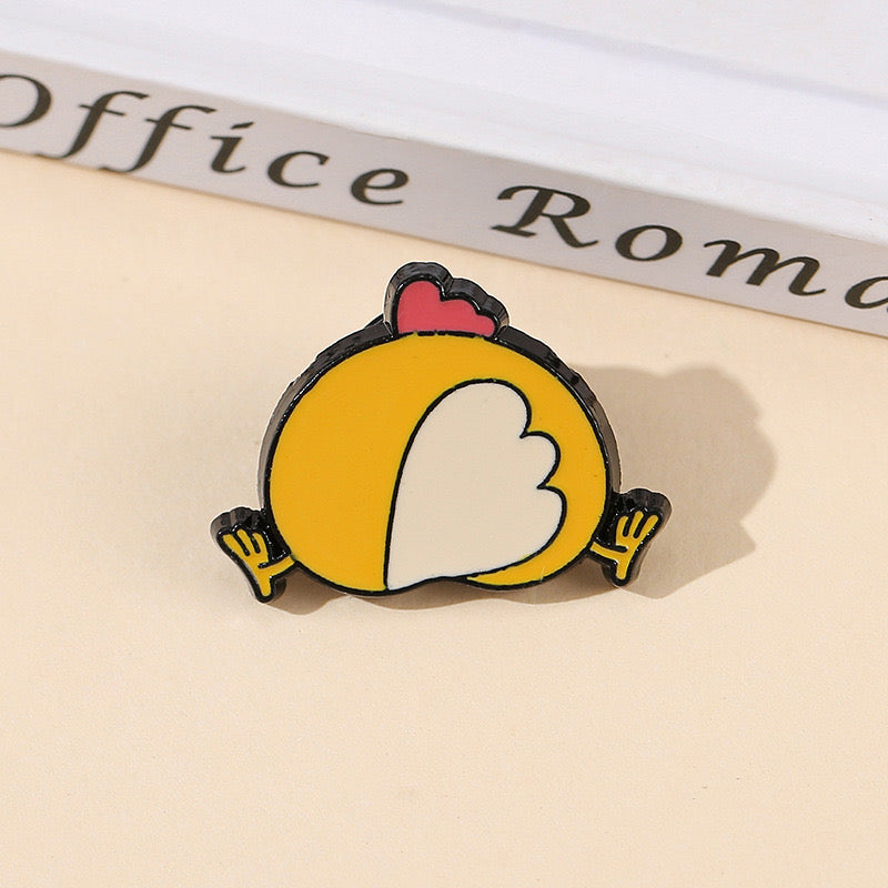 Pin's Broche Email | Derrière, Fesses d'animaux | Poulet | Kawaii | Fun | Mignon Dessin Animé