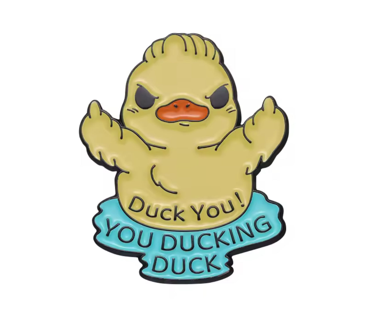 Pin's Broche Email | Poussin Doigt Honneur | Duck You | Humour | Kawaii | Mignon