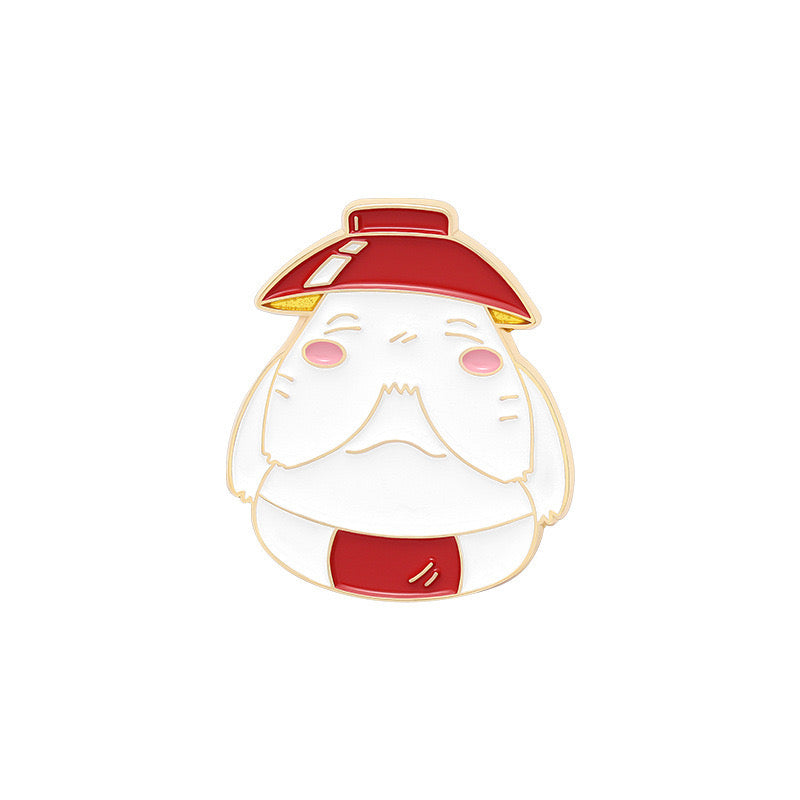 Pin's Broche Email | Gros Bonhomme Chapeau Bol de Riz | Japonais | Humour Fun | Kawaii