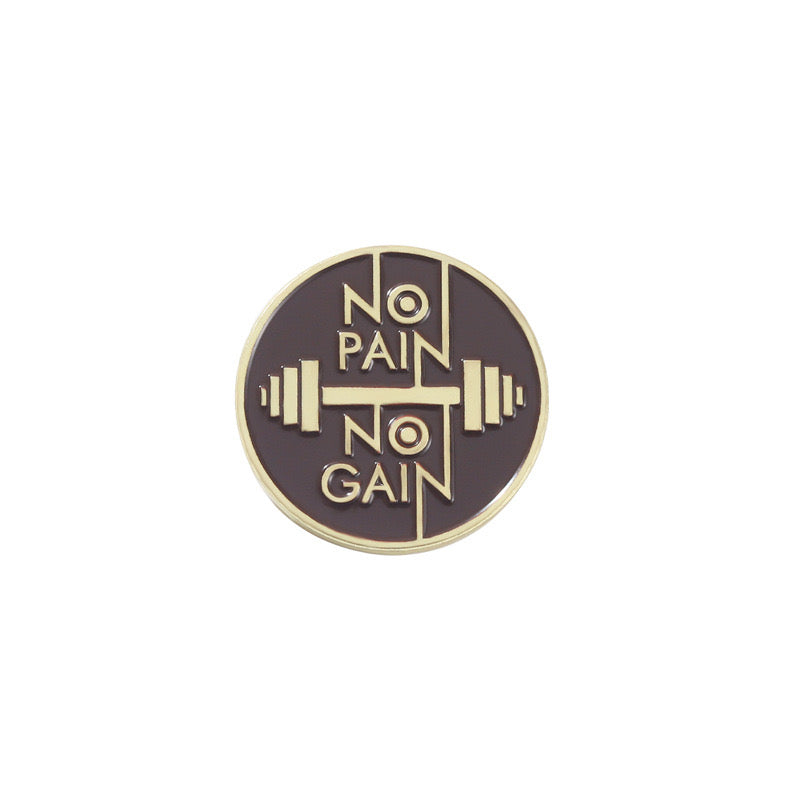 Pin's Broche Email | No Pain No Gain | Musculation | Kawaii | Fun | Humour Mignon