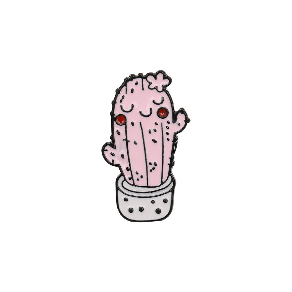 Pin's Broche Email | Mignon Cactus | Kawaii | Fun Humour Pot de Fleur Cactés