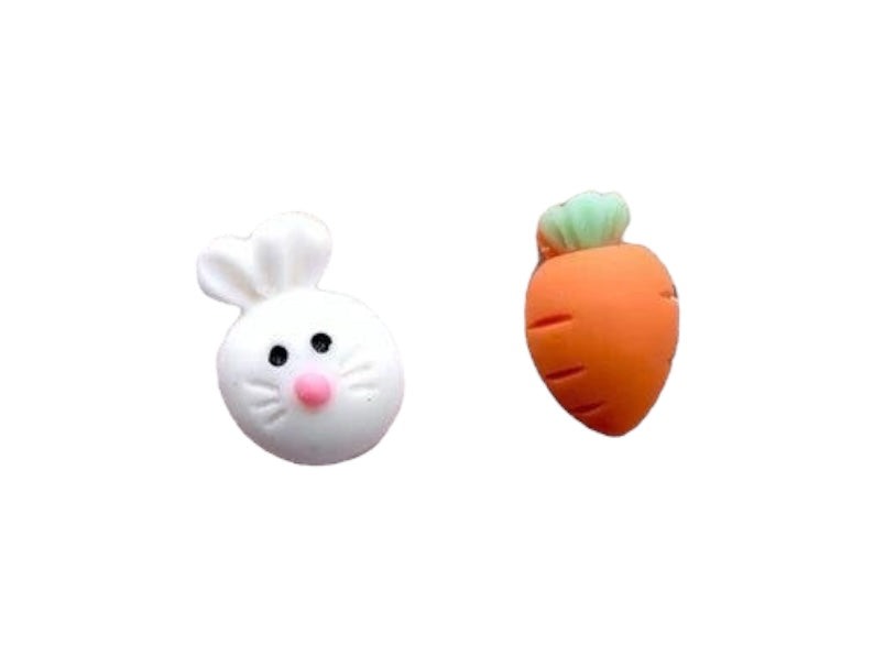 Resin earrings | Rabbit and Carrot | Funny Duo | Kawaii Cute