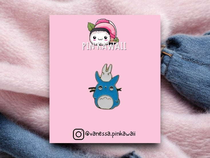 Pin's Broche Email | Mignon Chat Kawaii Bleu et Blanc | Humour | Kawaii Mignon