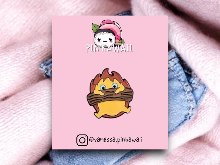 Email Brooch Pin | Moving Castle | Calcifer | Kawaii | Cute