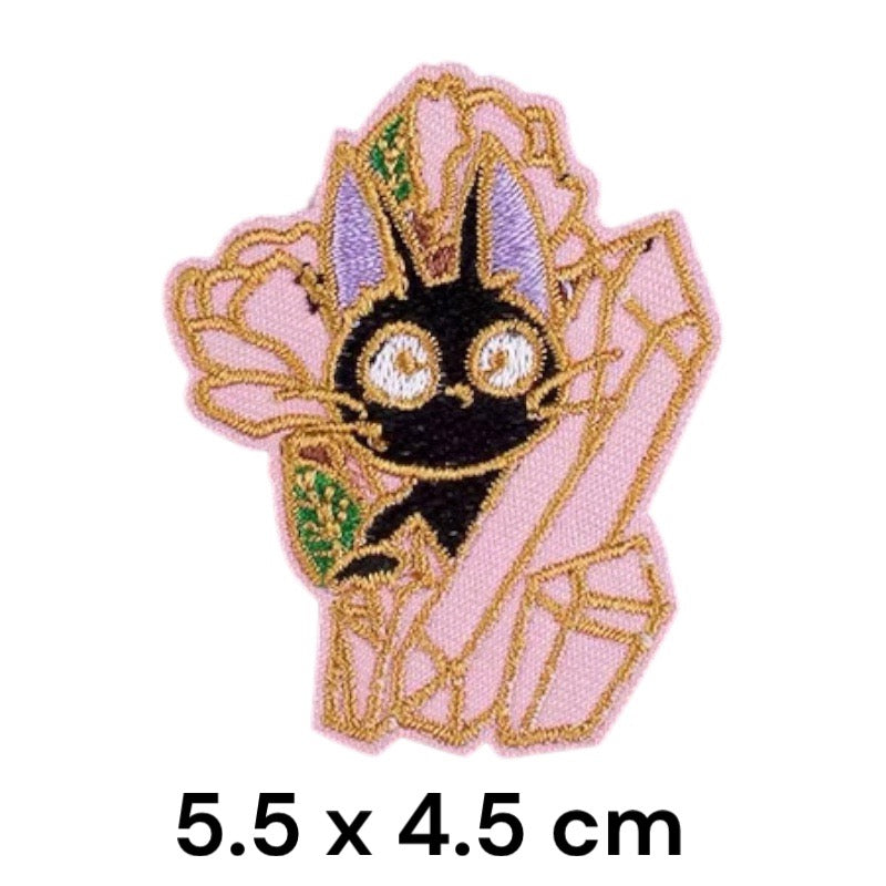 Tissu Broderie | Patch Ecusson Thermocollant | Chat Noir | Humour | Dessin Animé Mignon