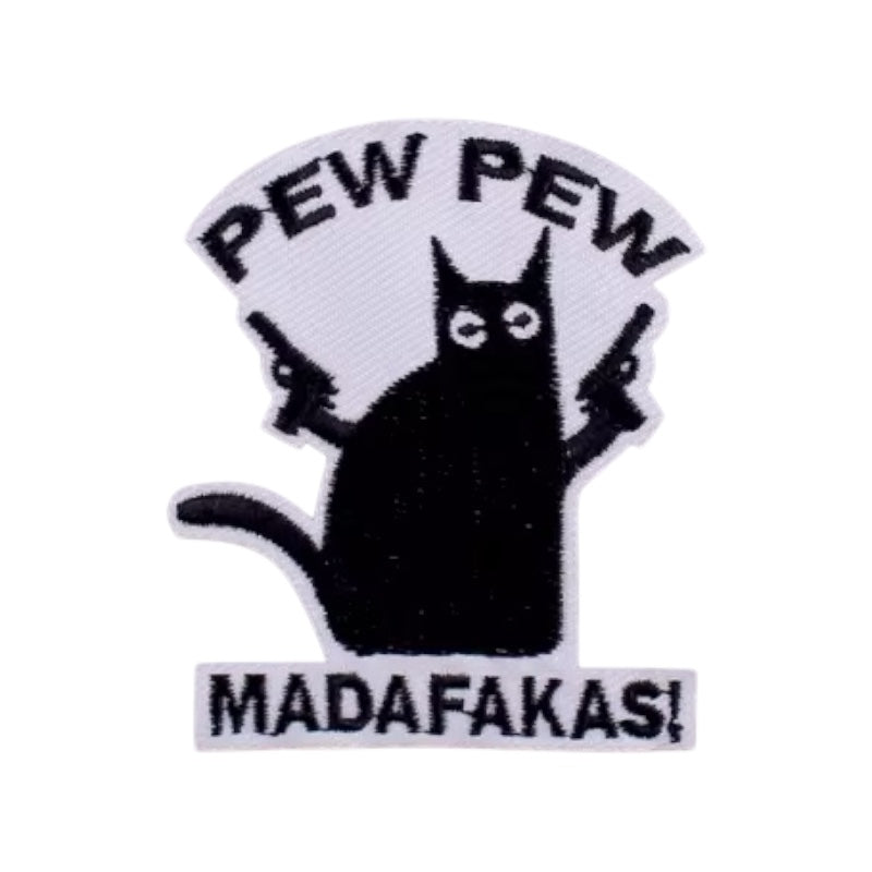 Embroidery Fabric | Patch Iron-on Ecusson Cat Knife | Humor | Cute Cartoon | Kawaii