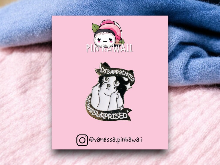 Pin's Broche Email | Animaux Doigt d'honneur Chat | Fuck | Humour | Kawaii | Mignon